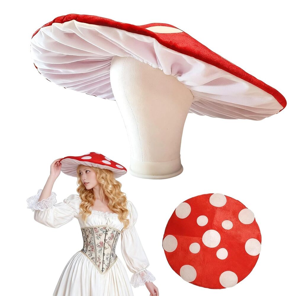 6180 Mushroom Hat Costume Cosplay Accessory Party Hat Cap - Comfortable